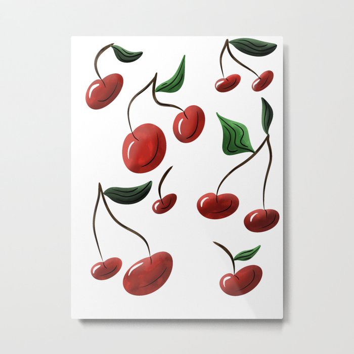 Cheerful Cherries Metal Print