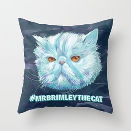 Mr Brimley the cat Throw Pillow