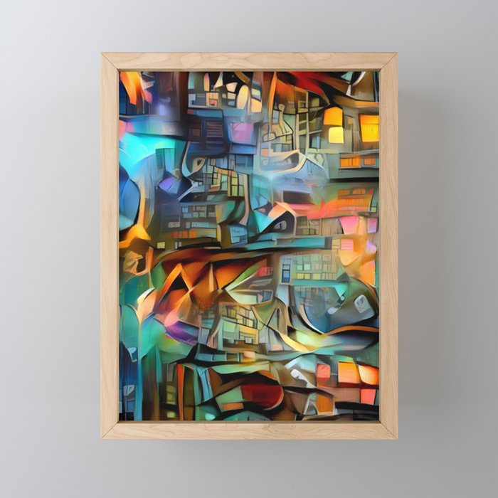 Surreal Night in the City Framed Mini Art Print