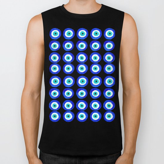 Evil Eye Talisman - on white Biker Tank