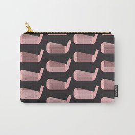 Golf Club Head Vintage Pattern (Black/Pink) Carry-All Pouch