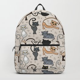 Cat lovers pattern with cute kittens Backpack