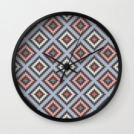 Aztec pattern design 3 Wall Clock