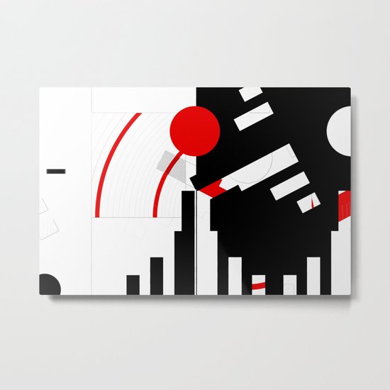 black and white meets red Version 16 Metal Print