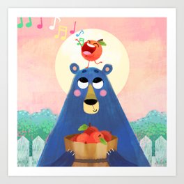 Singing apple Art Print