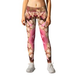 Layer Flow Leggings | Pink, Blossommandala, Background, Round, Flowerbackground, Digital, Art, Purple, Flower, Blossomflower 