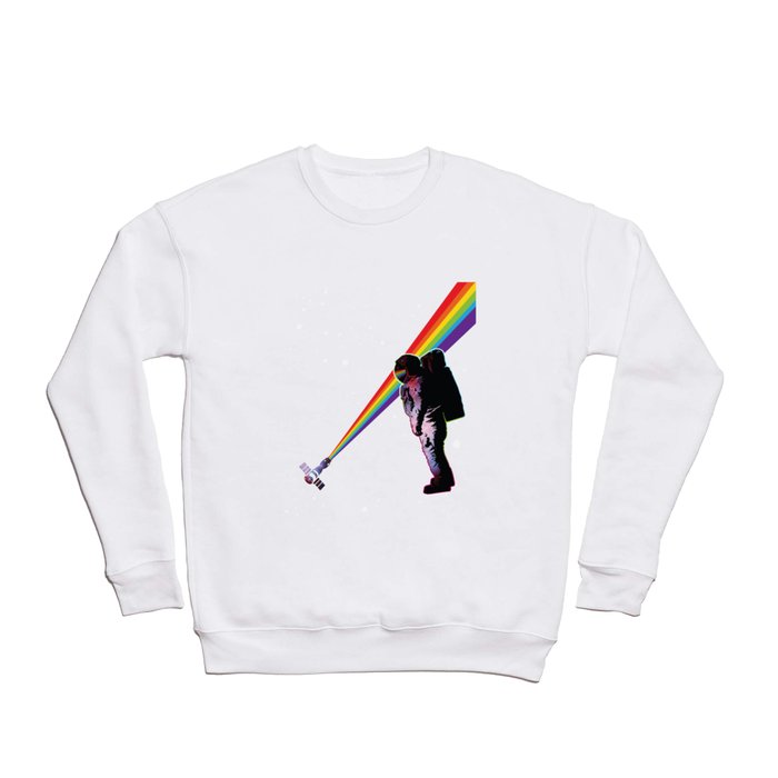 Rainbow Astronaut in Space  Crewneck Sweatshirt