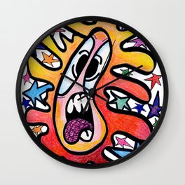 Colorful Flower with Stars Wall Clock