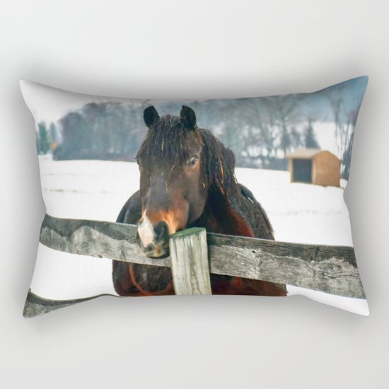 Thoughtful Horse Rectangular Pillow