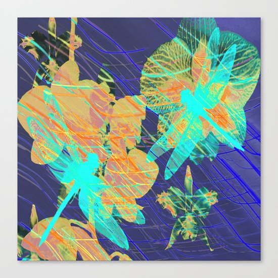 Colorful Dragonflies QD Canvas Print