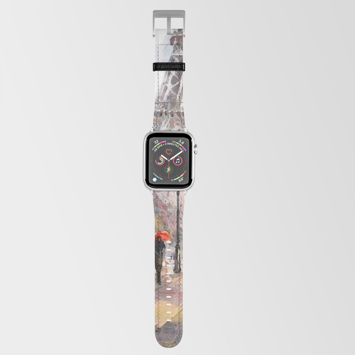 oil painting on canvas, street view of Paris Apple Watch Band