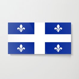 Flag of Quebec Metal Print | Nelligan, Montreal, America, Quebequense, Quadrille, Quebec, Quebecker, Quebecois, Erable, Snow 