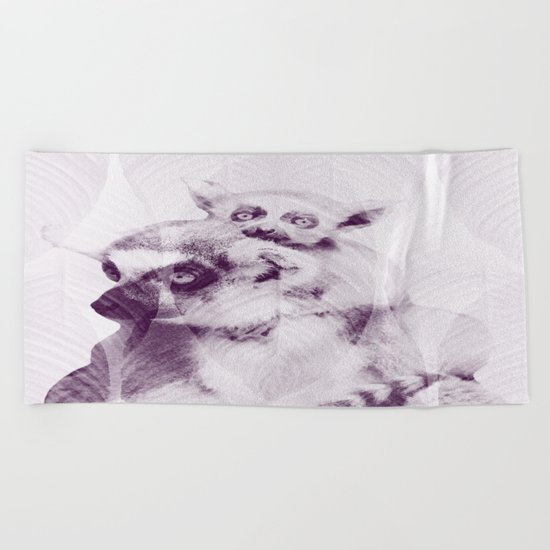Happy Mother's Day - Lemur - maki catta Beach Towel