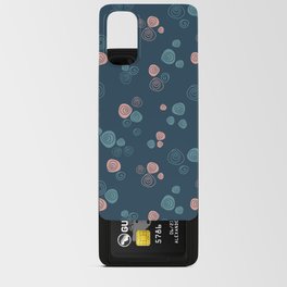 Pastel blue and pink roses on midnight blue background Android Card Case