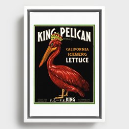 King Pelican red brand California Iceberg Lettuce vintage label advertising poster / posters Framed Canvas