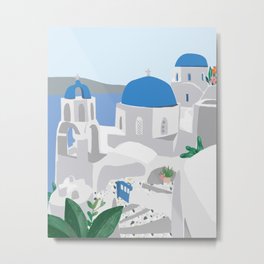 Santorini Metal Print | Europeart, Landscapeart, Santoriniprint, Modernartprint, Travelprint, Graphicdesign, Travelerinspo, Citylandscape, Travellover, Whiteandbluehouse 