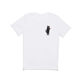 Black cat with flute T Shirt