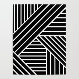Abstract Lines (black) Poster