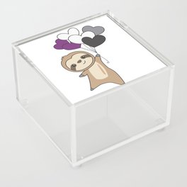 Asexual Flag Gay Pride Lgbtq Heart Sloth Acrylic Box