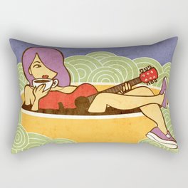 Coffee Bath with Guitar Rectangular Pillow