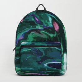Abstract Shine Backpack | Colorful, Brightcolors, Purplegreen, Abstract, Darkcolors, Marble, Glassy, Balck, Glasstexture, Marblelook 