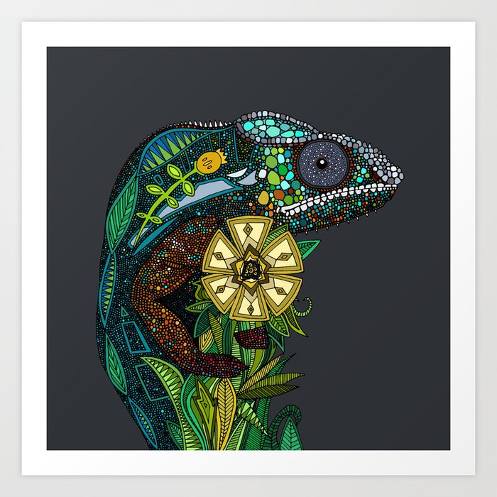 chameleon pewter Art Print