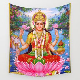Goddess Lakshmi Wall Tapestry