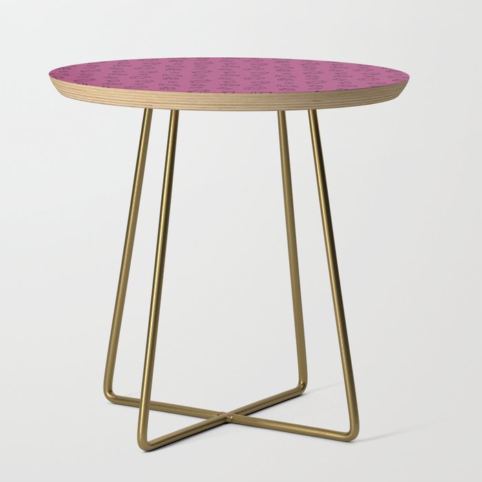 Magenta and Black Gems Pattern Side Table