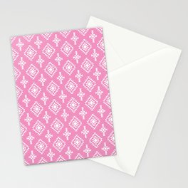 Pink and White Native American Tribal Pattern Stationery Card