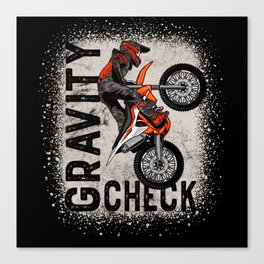 Motocross Gravity Check Motorcycle Stunt Rider Canvas Print