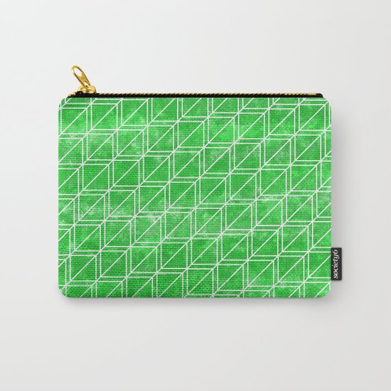 Green Geometric Pattern Carry-All Pouch