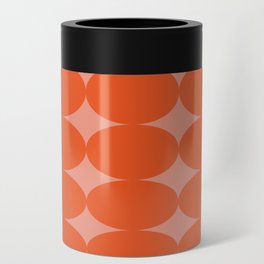 Retro Round Pattern - Orange Pink Can Cooler