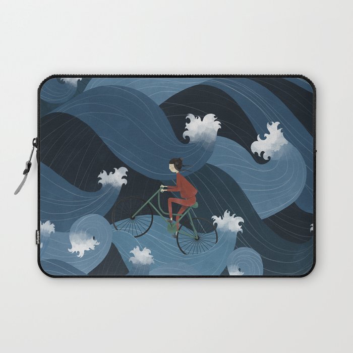Pedalling Through the Dark Currents Laptop Sleeve
