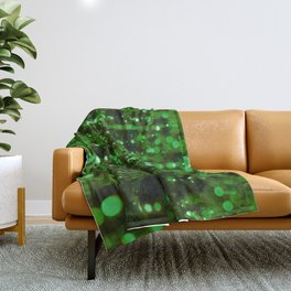 Green Fractal Throw Blanket