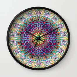 Colorful Pattern Art - Magic Mandala Wall Clock