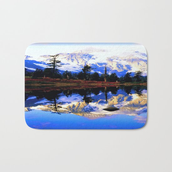 Glacier Mountains Bath Mat