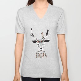 Deer art printable V Neck T Shirt