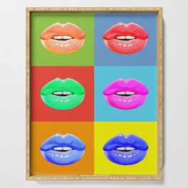Colorful lips Serving Tray