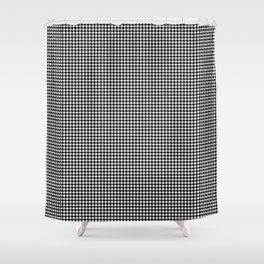 Classic Vintage Black and White Houndstooth Pattern Shower Curtain