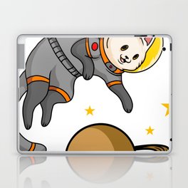 cute cat astronaut in saturn space Laptop Skin