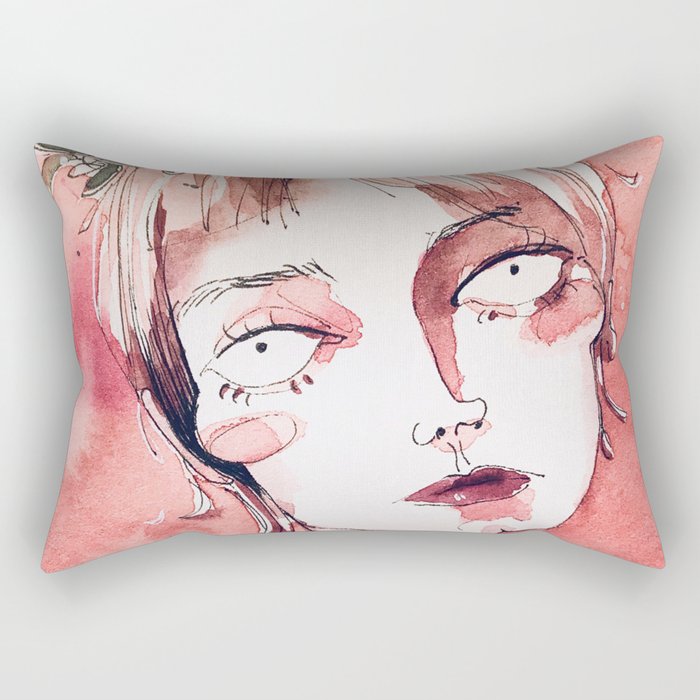 The Lady with short Hair Rectangular Pillow