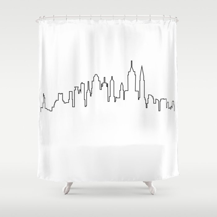 City Skyline Silhouette Shower Curtain, New York City Skyline Shower Curtain