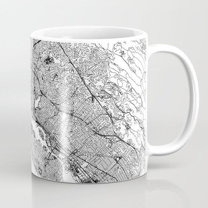 Oakland White Map Coffee Mug