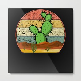 Succa Succulents Retro Vintage Desert Landscape Cactus Plant Metal Print