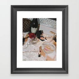 GIRLS PARTY - aesthetic glitter collage art work, weekend vibes, glamour and chick , luxury vibes. Framed Art Print
