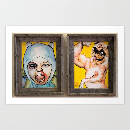 Jake and Finn From Adventure Time Diptych Art Print
