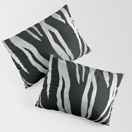 Tiger Skin Print Fur Africa Animal Silver Pattern Pillow Sham