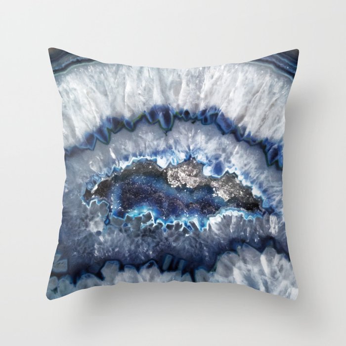 Cold Ice Agate Throw Pillow