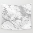 Marble - Silver and White Marble Pattern Wandbehang