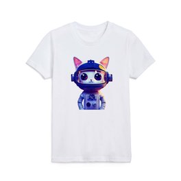 Cyberpunk Cat 7 - Anime Cartoon Kids T Shirt